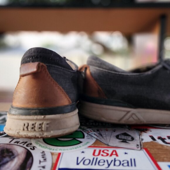 Reef Boat Loafer Slip-On Tie Cushion Shoes 2 pairs M11- DARK BLUE + GRAY - Picture 5 of 10